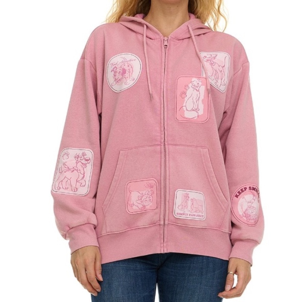 Disney Pets Pink Graphic Patch Sweater
